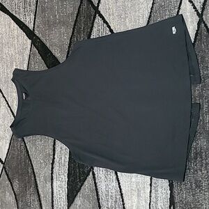 VS VICTORIA SPORT CRISS-CROSS OPEN BACK BLACK TANK-TOP